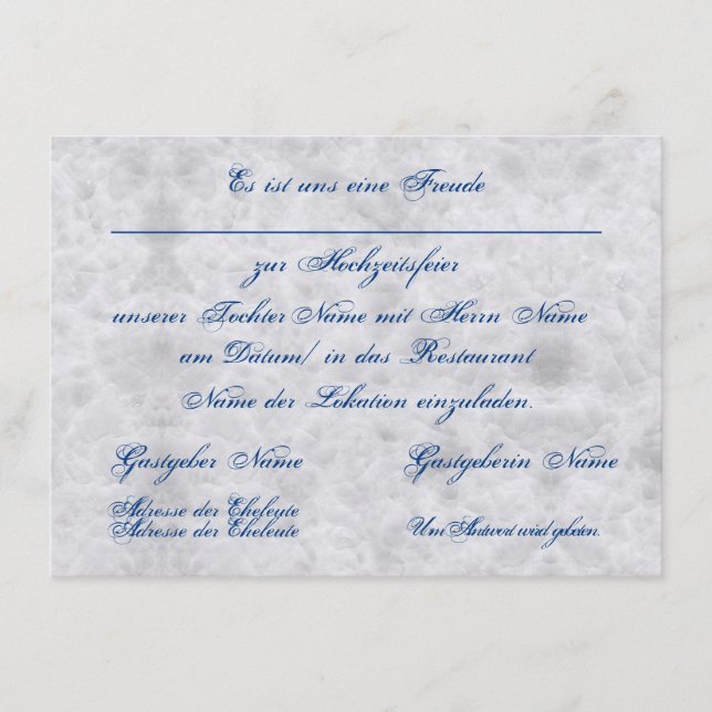 Vermählung Einladung zur Hochzeit Bekanntgabe Tilläggskort (Framsida)