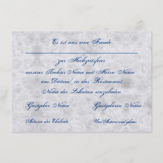 Vermählung Einladung zur Hochzeit Bekanntgabe Tilläggskort (Framsida)