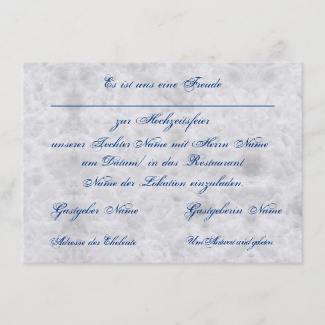 Vermählung Einladung zur Hochzeit Bekanntgabe Tilläggskort (Framsida)