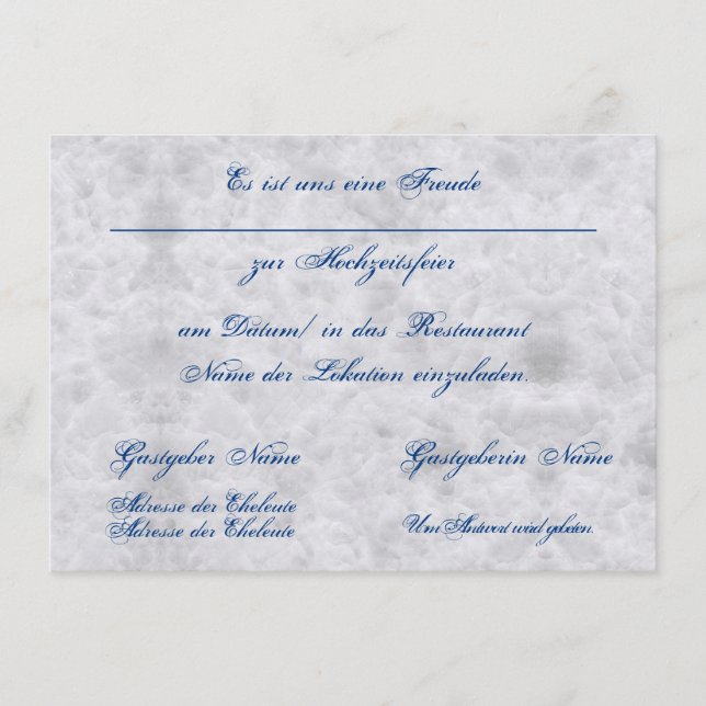 Vermählung Einladung zur Hochzeit Bekanntgabe Tilläggskort (Framsida)