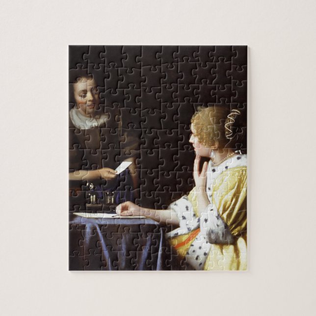 Vermeer - älskarinna och Maid 1666-67 Pussel (Vertikal)