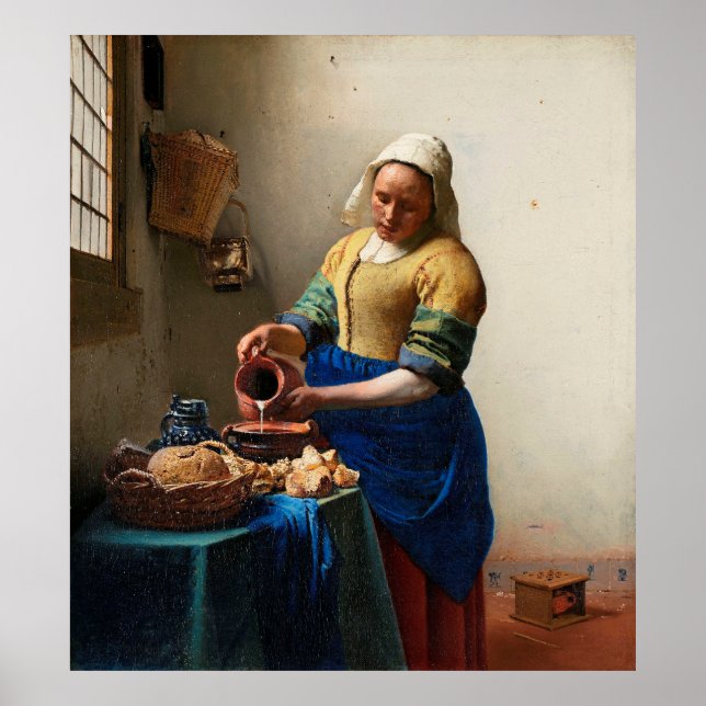 Vermeer är Milkmaid Poster (Framsidan)