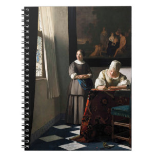 Vermeer - Dam skriver ett Brev med sitt Maid Anteckningsbok