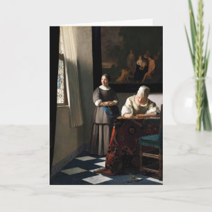 Vermeer - Dam skriver ett Brev med sitt Maid Kort