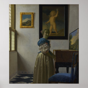 Vermeer - Dam står på ett 1674-årsspråk Poster