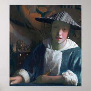 Vermeer - flicka med en flagga 1670 poster