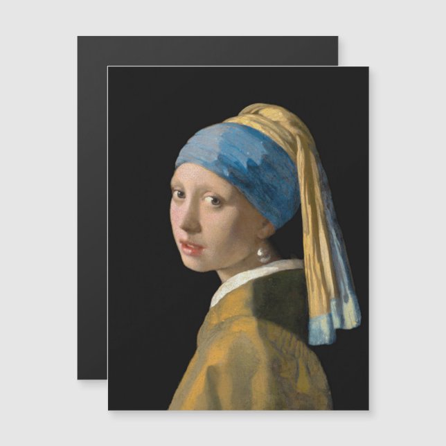 Vermeer - flicka med ett magnetkort för öronstråln (Fram/baksida)