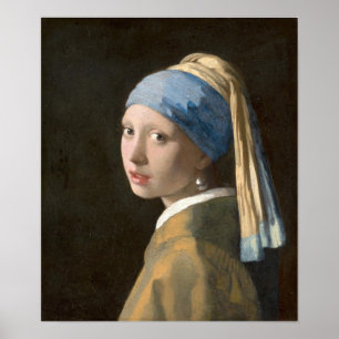 Vermeer - Flickor med en öronmärkning 1667 (HQ) Poster