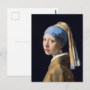 Vermeer - Flickor med Pearl Earring Fine Art Vykort