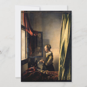 Vermeer - Flickor som läser Brev i ett öppet fönst Inbjudningar