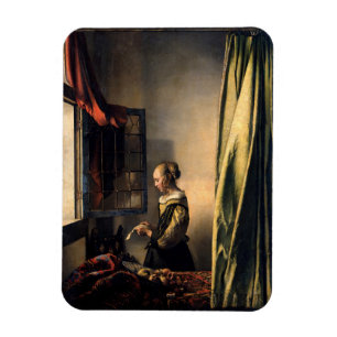 Vermeer - Flickor som läser Brev i ett öppet fönst Magnet