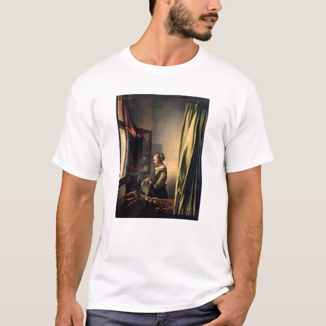 Vermeer - Flickor som läser Brev i ett öppet fönst T Shirt (Framsida)