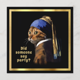 Vermeer Förfalskning Katt med ett pärlörhänge Katt Inbjudningar