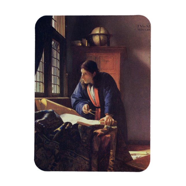 Vermeer Geograopher Masterbit Painting Magnet (Vertikal)