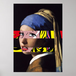 Vermeer Girl med Pearl Earring möter Roy Lichte Poster