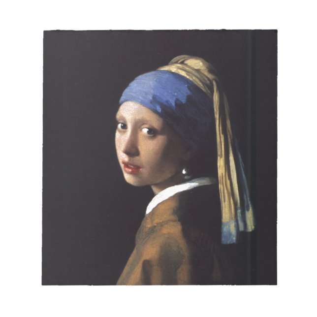 Vermeer Girl Pearl Earring Masterbit Painting Anteckningsblock (Framsida)