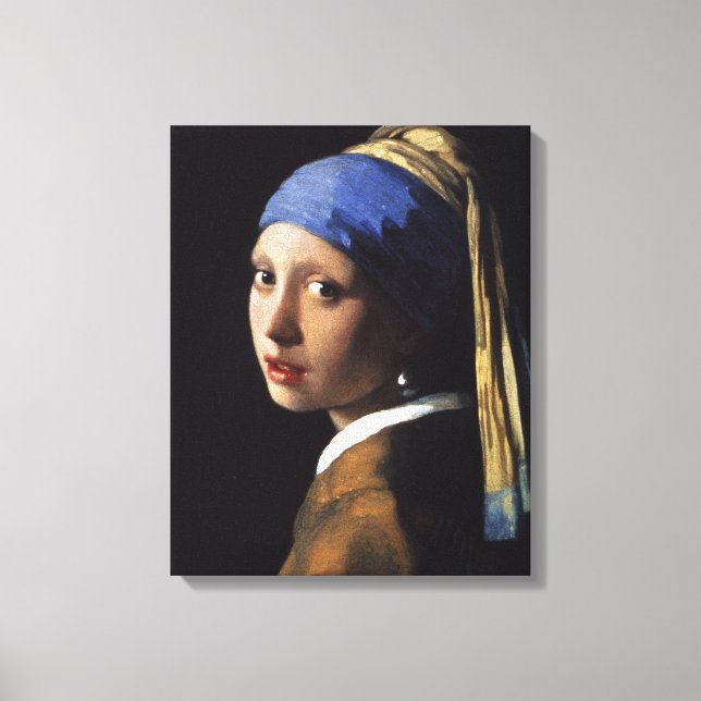 Vermeer Girl Pearl Earring Masterbit Painting Canvastryck (Framsida)