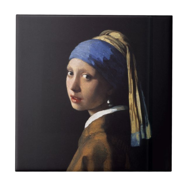 Vermeer Girl Pearl Earring Masterbit Painting Kakelplatta (Framsidan)