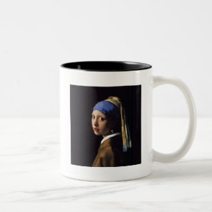 Vermeer Girl Pearl Earring Masterbit Painting Två-Tonad Mugg