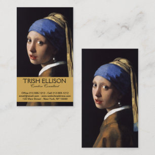 Vermeer Girl Pearl Earring Masterbit Painting Visitkort