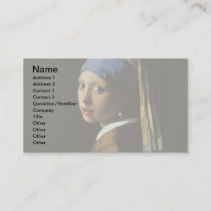 Vermeer Girl Pearl Earring Masterbit Painting Visitkort
