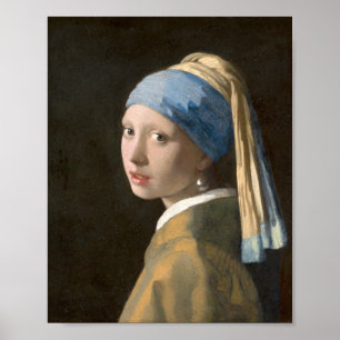 Vermeer - Girl with a Pearl Earring (1665) Poster