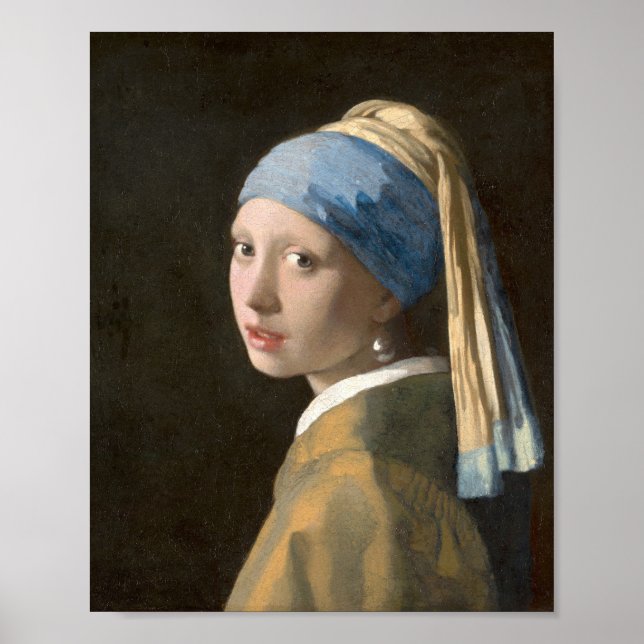 Vermeer - Girl with a Pearl Earring (1665) Poster (Framsidan)