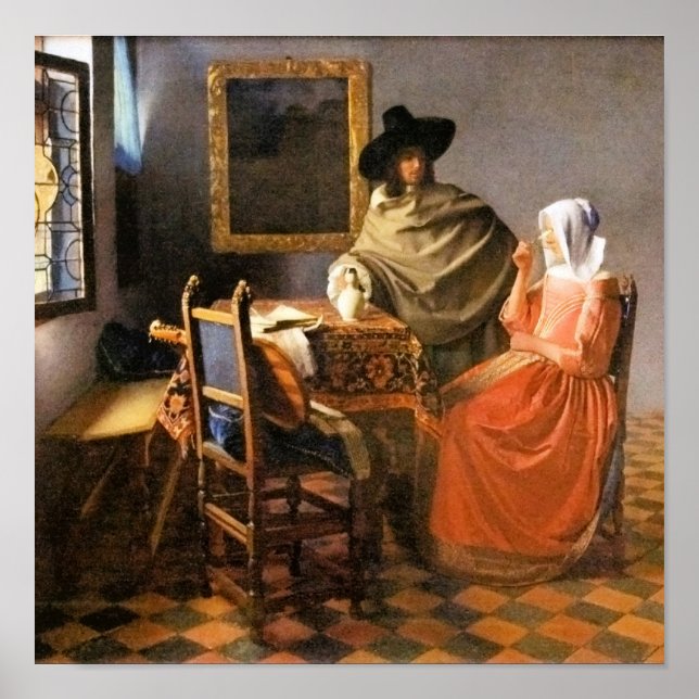 Vermeer - Glass of Vin, Poster (Framsidan)