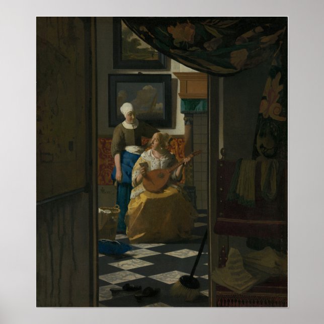 Vermeer - Kärlek Brev 1670 Poster (Framsidan)