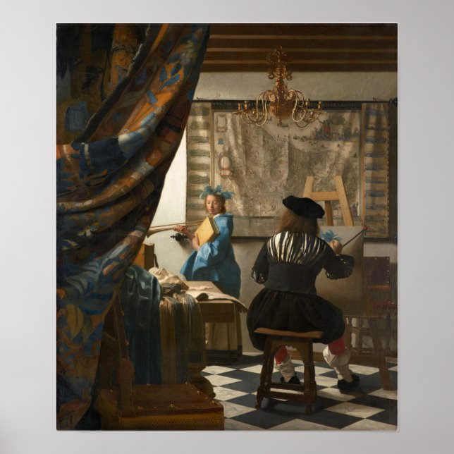 Vermeer - konsten av målning 1668 poster (Framsidan)