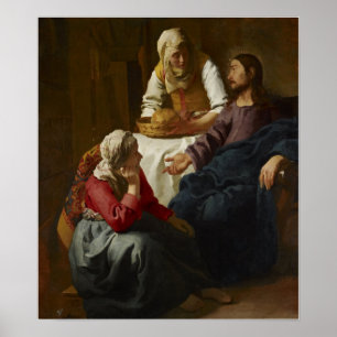 Vermeer - Kristus i huset Martha och Mary 1 Poster