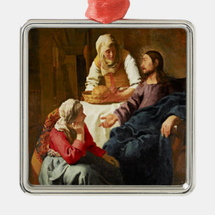Vermeer - Kristus i huset Martha och Mary Julgransprydnad Metall