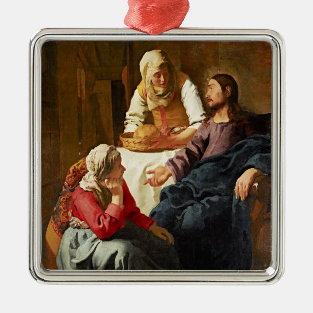 Vermeer - Kristus i huset Martha och Mary Julgransprydnad Metall (Framsidan)