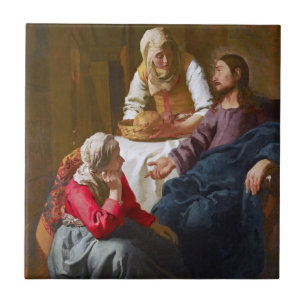 Vermeer - Kristus i huset Martha och Mary Kakelplatta