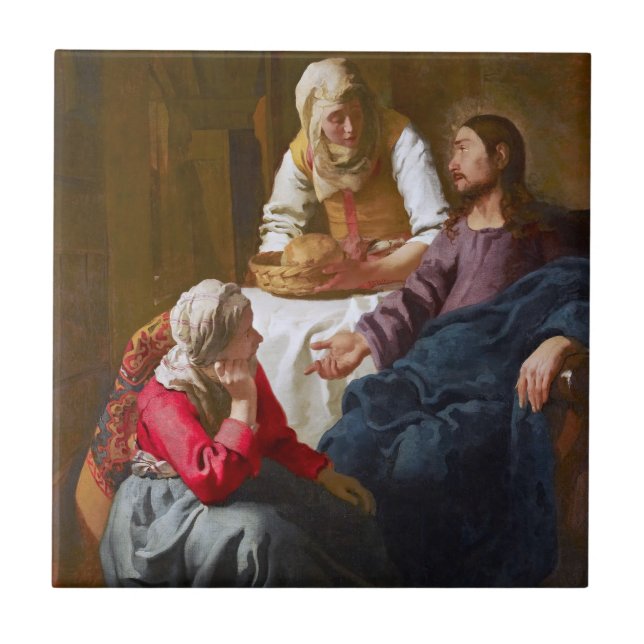Vermeer - Kristus i huset Martha och Mary Kakelplatta (Framsidan)