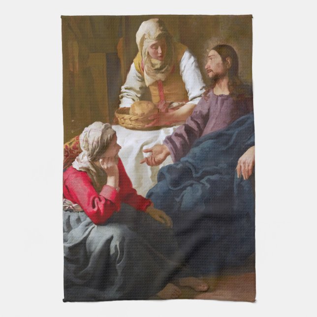 Vermeer - Kristus i huset Martha och Mary Kökshandduk (Vertikal)
