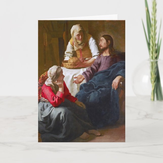 Vermeer - Kristus i huset Martha och Mary Kort (Framsida)