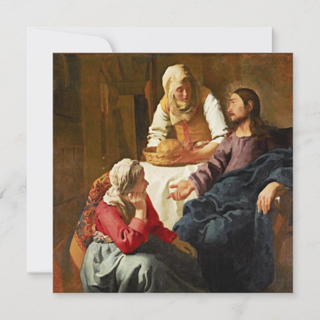 Vermeer - Kristus i huset Martha och Mary Kort (Framsida)
