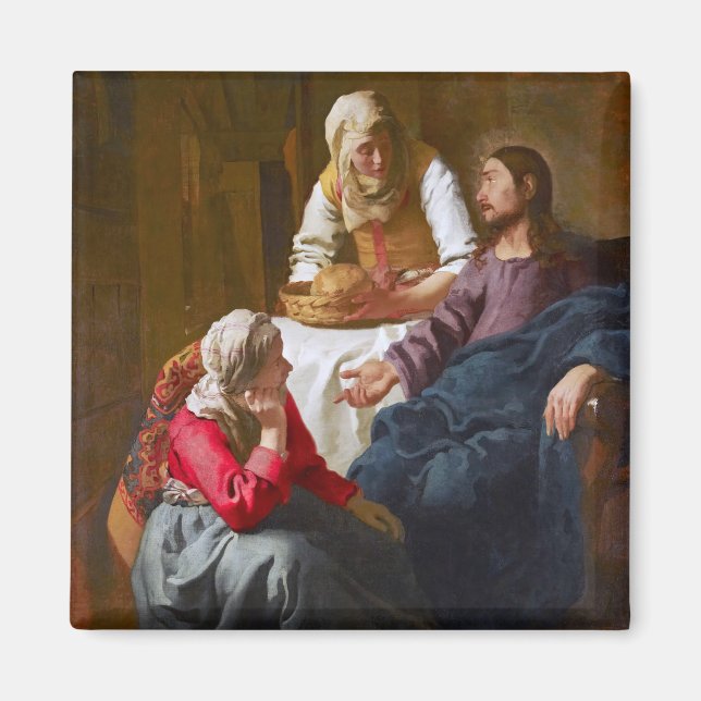 Vermeer - Kristus i huset Martha och Mary Magnet (Framsidan)