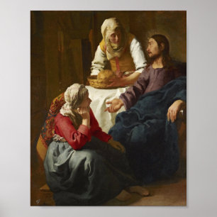Vermeer - Kristus i huset Martha och Mary Poster