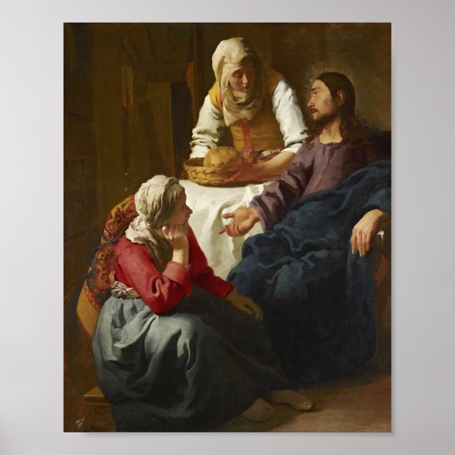 Vermeer - Kristus i huset Martha och Mary Poster (Framsidan)