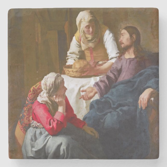 Vermeer - Kristus i huset Martha och Mary Stenunderlägg (Framsidan)