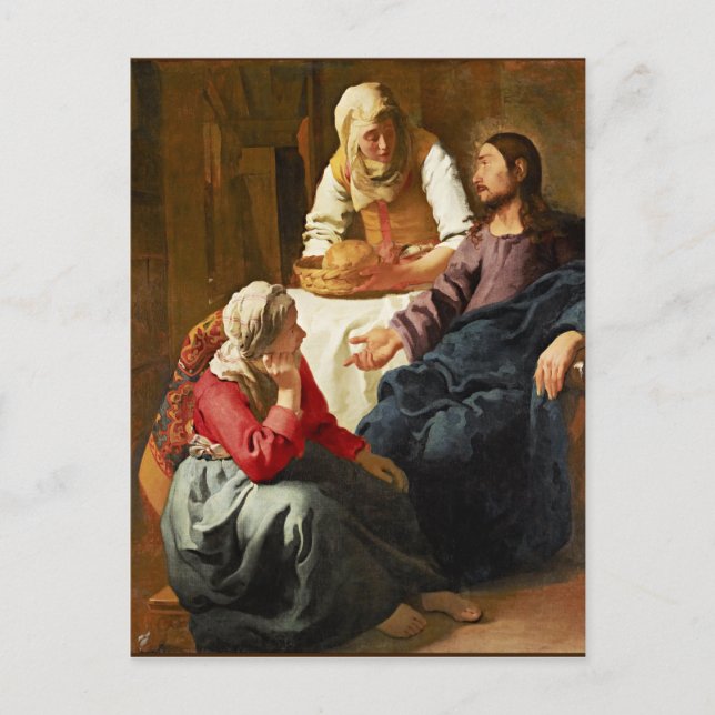 Vermeer - Kristus i huset Martha och Mary Vykort (Framsida)