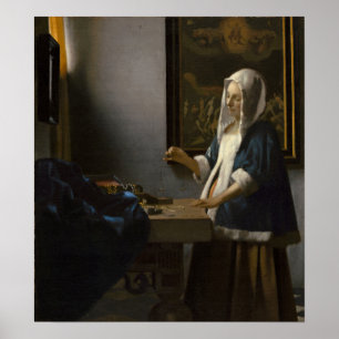 Vermeer - Kvinna som håller en våg 1665 Poster