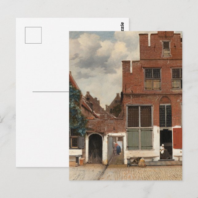 Vermeer - Little Street Fine Art Vykort (Fram/baksida)