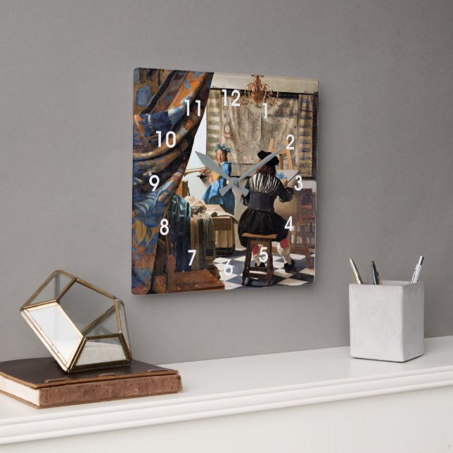 Vermeer - Målerikonsten Fyrkantig Klocka (Kontor)