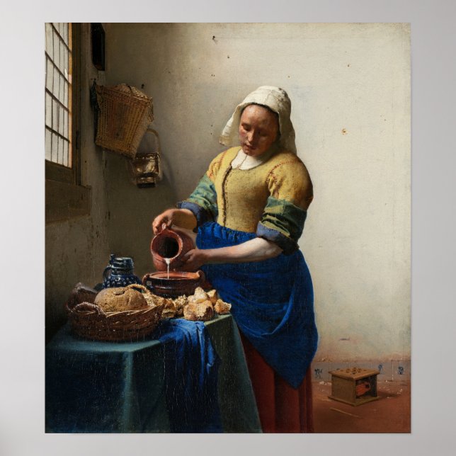 Vermeer - Milkmaid 1661 Poster (Framsidan)