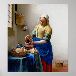 Vermeer - Milkmaid - Vintage Art Poster