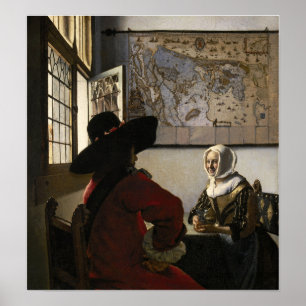 Vermeer - officer och döende flicka 1660 poster