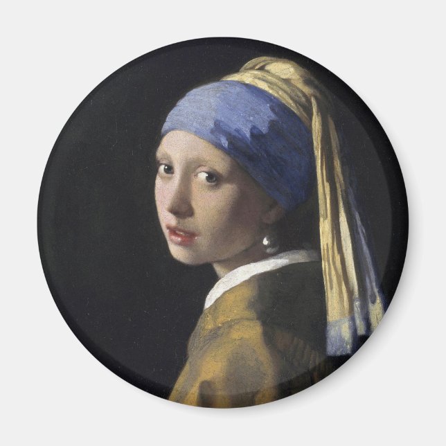 Vermeer Painting - Flickor med öronmärkning Magnet (Framsidan)